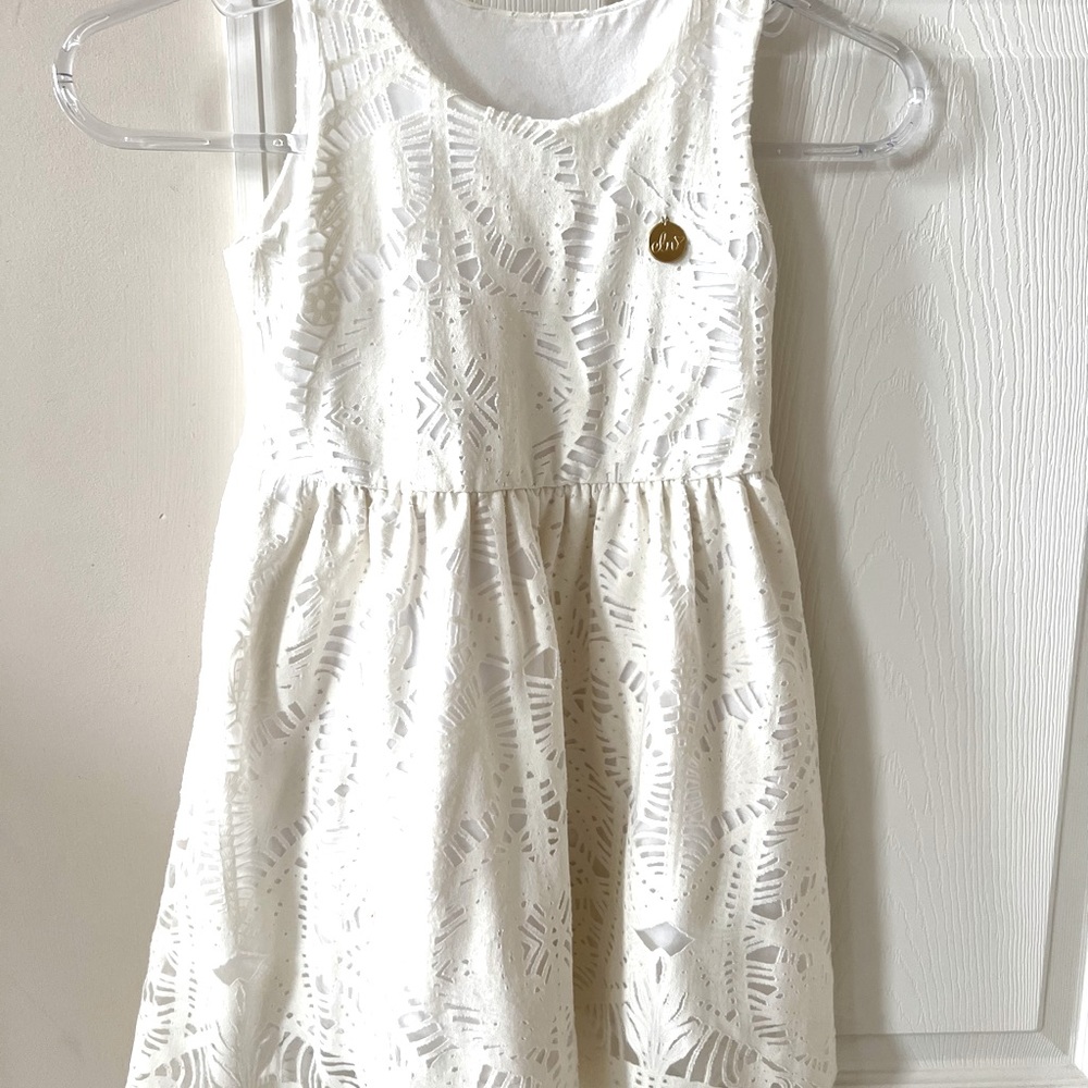 Girls dress off white sleeveless eyelet size 4
